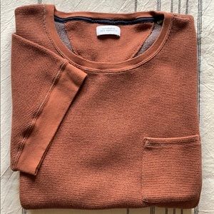 Short Sleeve Orange Waffle Tee